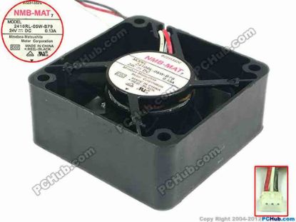 89652 NMB-MAT / Minebea 2410RL-05W-B79 Server - Square Fan C02, sq60x60x25, w70x3x3, 24V 0.13A NMB-MAT / Minebea 2410RL-05W-B79 Server - Square Fan