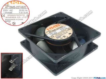 89719 NMB-MAT / Minebea 4715MS-23T-B20 Server - Square Fan D00, sq120x120x38, 230V 7.5W NMB-MAT / Minebea 4715MS-23T-B20 Server - Square Fan 