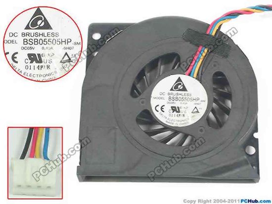 89762 Delta Electronics BSB05505HP Server - Blower Fan -9H07, w360x4x4, 5V 0.4A Delta Electronics BSB05505HP Server - Blower Fan 