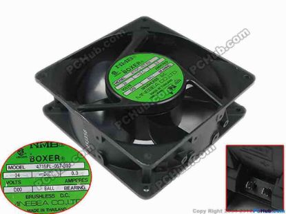 89843 NMB-MAT / Minebea 4715PL-05T-B30 Server - Square Fan D00, sq120x120x38, 24V 0.3A NMB-MAT / Minebea 4715PL-05T-B30 Server - Square Fan 