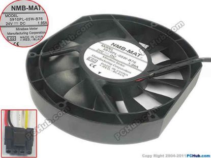 89870 NMB-MAT / Minebea 5910PL-05W-B76 Server - Round Fan L02, dia172x172x50, w75x4x4, 24V 1.95A NMB-MAT / Minebea 5910PL-05W-B76 Server - Round Fan