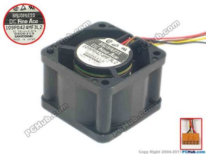89922 Sanyo Denki 109P0424MF3L2 Server - Square Fan sq40x40x28, w30x4x5, 24V 0.07A Sanyo Denki 109P0424MF3L2 Server - Square Fan