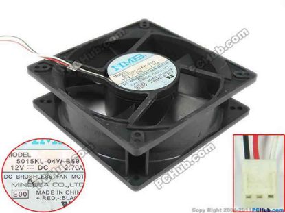 90052 NMB-MAT / Minebea 5015KL-04W-B59 Server - Square Fan E00, sq127x127x38, w165x3x3, 12V 2.7A NMB-MAT / Minebea 5015KL-04W-B59 Server - Square Fan 