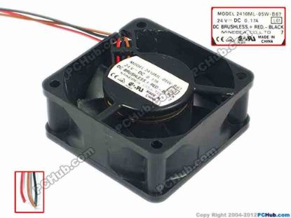 90056 NMB-MAT / Minebea 2410ML-05W-B67 Server - Square Fan L01, sq60x60x25, 3-wire, 24V 0.17A  NMB-MAT / Minebea 2410ML-05W-B67 Server - Square Fan 