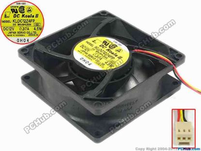 90141 Japan Servo KLDC12Z4FP Server - Square Fan sq90x90x32, 3-wire, 12V 0.37A Japan Servo KLDC12Z4FP Server - Square Fan 