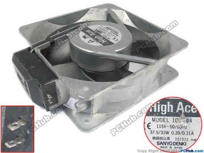 90157 Sanyo Denki 109-604 Server - Square Fan sq160x160x51, 115V 37.5W Sanyo Denki 109-604 Server - Square Fan 