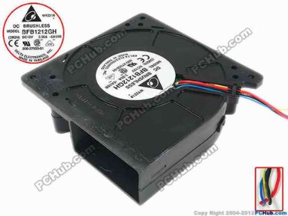 90166 Delta Electronics BFB1212GH Server - Blower Fan -6A19R, bw120x120x32, 4-wire, 12V 3.96A Delta Electronics BFB1212GH Server - Blower Fan 