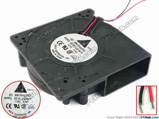 90168 Delta Electronics BFB1224VH Server - Blower Fan bw120x120x32, 2-wire , 24V 0.84A Delta Electronics BFB1224VH Server - Blower Fan