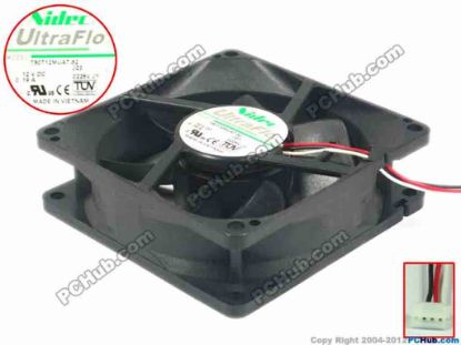 90170 Nidec T80T12MUA7 Server - Square Fan sq80x80x25, w165x3x4, 12V 0.19A Nidec T80T12MUA7 Server - Square Fan 