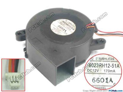 90225 Toshiba SF6023RH12-51A Server - Blower Fan w120x3x3, 12V 170mA Toshiba SF6023RH12-51A Server - Blower Fan 