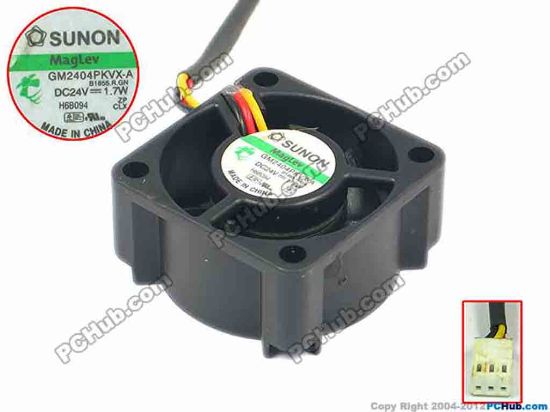 90287 SUNON GM2404PKVX-A Server - Square Fan B1855.R.GN, sq40x40x20, w80x3x3, 24V 1.7W SUNON GM2404PKVX-A Server - Square Fan 