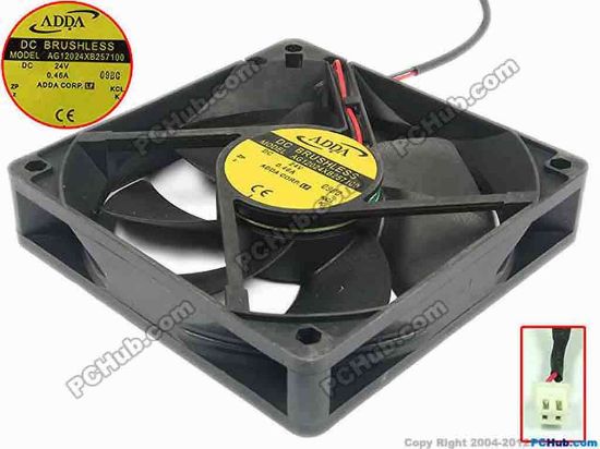 90332 ADDA AG12024XB257100 Server - Square Fan w125x2x2, 24V 0.46A ADDA AG12024XB257100 Server - Square Fan