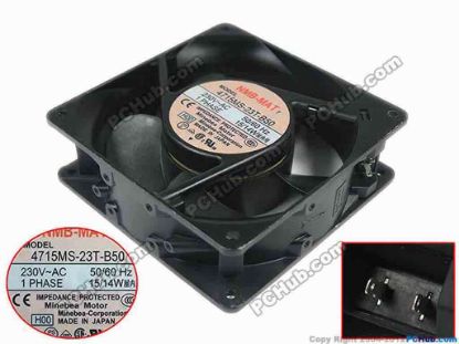 90448 NMB-MAT / Minebea 4715MS-23T-B50 Server - Square Fan H00, sq120x120x38, 230V 15W NMB-MAT / Minebea 4715MS-23T-B50 Server - Square Fan 