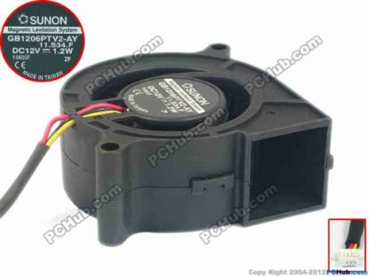 90643 SUNON GB1206PTV2-AY Server - Blower Fan 11.S34.F.GN, bw60x60x25, w100x3x3, 12V 1.2W SUNON GB1206PTV2-AY Server - Blower Fan 