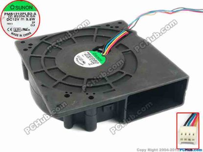 90651 SUNON PMB1212PLB2-A Server - Blower Fan (2).B2338.R.GN, bw120x120x38, w160x4x4, 12V 9.8W SUNON PMB1212PLB2-A Server - Blower Fan 
