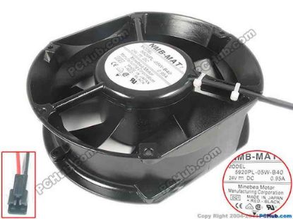 90876 NMB-MAT / Minebea 5920PL-05W-B40 Server - Round Fan DQ1, dia172x150x50, w70x2x2, 24V 0.95A NMB-MAT / Minebea 5920PL-05W-B40 Server - Round Fan 
