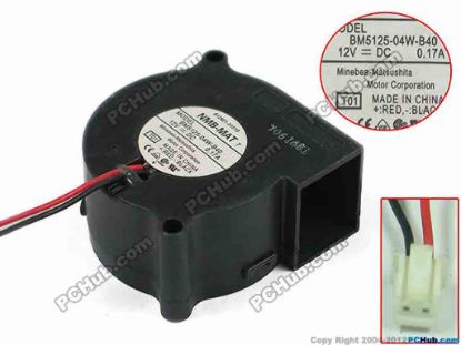 90896 NMB-MAT / Minebea BM5125-04W-B40 Server - Blower Fan T01, bw51x51x25, w230x2x2, 12V 0.17A NMB-MAT / Minebea BM5125-04W-B40 Server - Blower Fan 