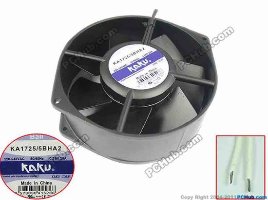 91133 Kaku KA1725/5BHA2 Server - Round Fan dia150x150x55, 240V 60Hz Kaku KA1725/5BHA2 Server - Round Fan 