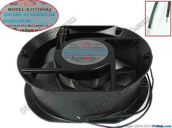 91170 San Jun / Suntronic SJ1725HA2  Server - Round Fan dia170x170x51, 2-wire, 220V-240V~AC 50/60Hz 0.28A, San Jun / Suntronic SJ1725HA2  Server - Round Fan 