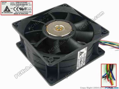 91202 Delta Electronics GFB1212VHG Server - Square Fan -8C66, sq120x50, 8-wire, 12V 3.4A Delta Electronics GFB1212VHG Server - Square Fan 