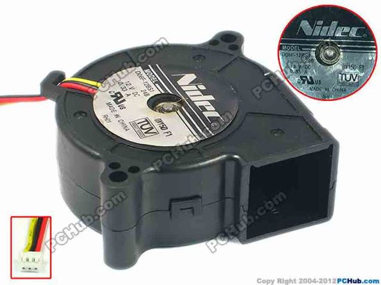 91265 Nidec D06F-12BS1 Server - Blower Fan 24B, bw60x60x25, w45x3x3, 12V 0.33A Nidec D06F-12BS1 Server - Blower Fan 