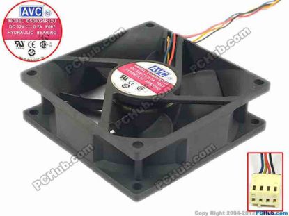 91355 AVC DS08025R12U Server - Square Fan sq80x80x25, w180x4x4, 12V 0.7A AVC DS08025R12U Server - Square Fan