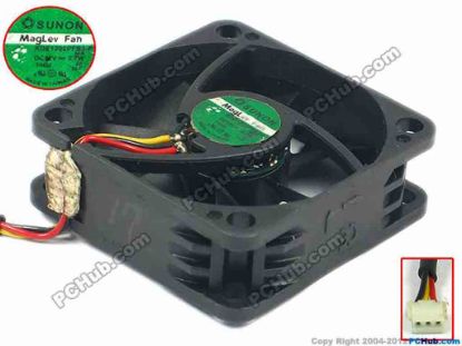 91472 SUNON KDE1202PFB3-8 Server - Square Fan MS, sq40x40x10, w60x3x3, 12V 0.7W SUNON KDE1202PFB3-8 Server - Square Fan 