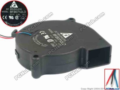 91693 Delta Electronics BFB0712LD Server - Blower Fan -SE01, bw70x70x20, 3-wire, 12V 0.16A Delta Electronics BFB0712LD Server - Blower Fan 