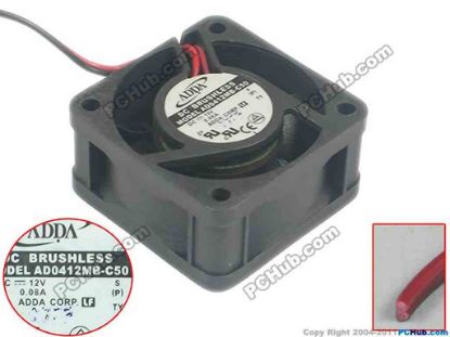 91741 ADDA AD0412HB-C50 Server - Square Fan sq40x40x20, 2-wire, 12V 0.08A ADDA AD0412HB-C50 Server - Square Fan 
