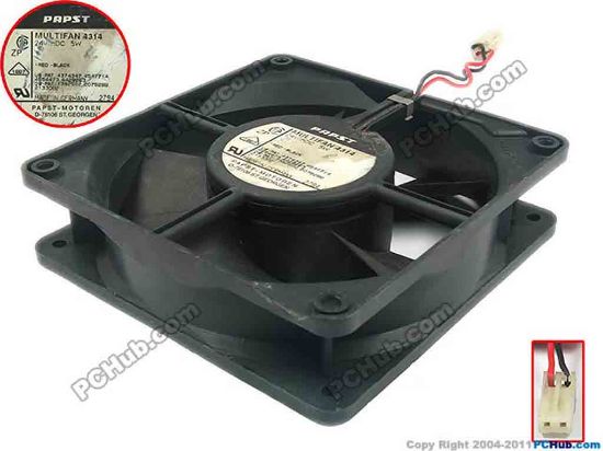 91745 ebm-papst MULTIFAN 4314 Server - Square Fan MULTIFAN4314, sq120x120x32, 2-wire, 24V 5W ebm-papst MULTIFAN 4314 Server - Square Fan 