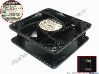 91748 ebm-papst TYP 4184 NX Server - Square Fan TYP4184NX, sq120x120x38, 24V 4.5W ebm-papst TYP 4184 NX Server - Square Fan 