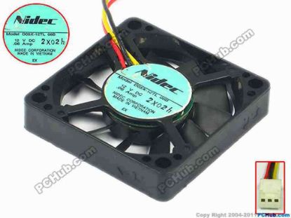 91780 Nidec D05X-12TL Server - Square Fan sq50x50x10, w50x3x3, 12V 0.05A Nidec D05X-12TL Server - Square Fan 