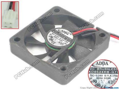 91829 ADDA AD0524HB-G70  Server - Square Fan sq50x50x10, w80x2x2, 24V 0.11A ADDA AD0524HB-G70  Server - Square Fan 