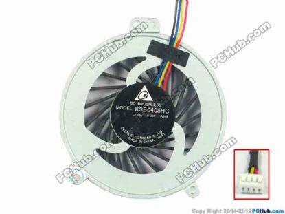 91888 Delta Electronics KSB0405HC Cooling Fan  -AB48, w55x4x4, 5V 0.50A, Bare fan Delta Electronics KSB0405HC Cooling Fan  