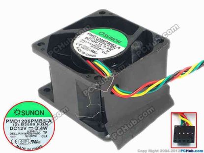 92047 SUNON PMD1206PMB3-A Server - Square Fan (2).B3589.F.GN, sq60x38, w100x4x5, 12V 3.4W SUNON PMD1206PMB3-A Server - Square Fan 