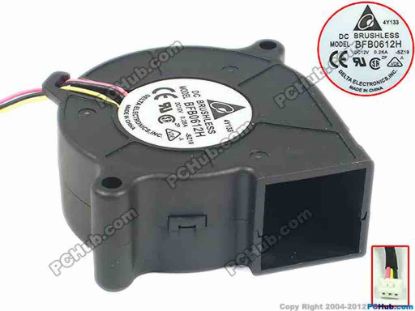 92331 Delta Electronics BFB0612H Server - Blower Fan -SZ19, bw60x60x25, w80x3x3, 12V 0.26A Delta Electronics BFB0612H Server - Blower Fan 