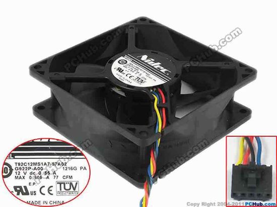 92379 Nidec T92C12MS1A7-57A02 Server - Square Fan G922P-A00, sq90x90x32, w115x4x4, 12V 0.55A Nidec T92C12MS1A7-57A02 Server - Square Fan 