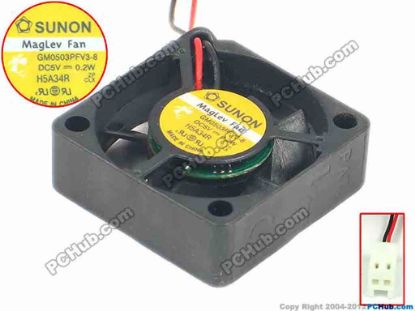 92679 SUNON GM0503PFV3-8 Server - Square Fan sq30x30x10, 2-wire, 5V 0.2W SUNON GM0503PFV3-8 Server - Square Fan 