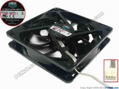 92716 Cooler Master A12025-20RB-4BP-F1 Server - Square Fan sq120x120x25, w50x4x4, 12V 0.32A Cooler Master A12025-20RB-4BP-F1 Server - Square Fan 