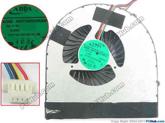 92816 ADDA AD07105HX09KB00 Cooling Fan  w20x4x4, 5V, Bare fan ADDA AD07105HX09KB00 Cooling Fan  
