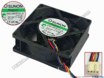 92871 SUNON PMD1207PTV1-A Server - Square Fan B1643.F.GN, sq70x70x25, w150x4x4, 12V 4.6W SUNON PMD1207PTV1-A Server - Square Fan 