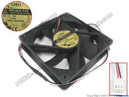 92887 ADDA AD1212LB-A73GL Server - Square Fan S, DC 12V 0.24A, 120x120x25mm ADDA AD1212LB-A73GL Server - Square Fan 