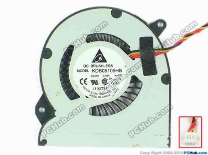93034 Delta Electronics KDB05105HB Cooling Fan  AH1G, w25x4x4, 5V 0.4A, Bare fan Delta Electronics KDB05105HB Cooling Fan  