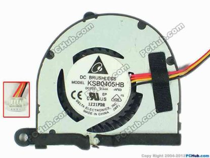 93037 Delta Electronics KSB0405HB Cooling Fan  -AB16, w20x4x4, 5V 0.44A, Bare fan Delta Electronics KSB0405HB Cooling Fan  