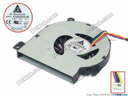 93038 Delta Electronics KSB0505HB Cooling Fan  -AC77, w35x4x4, 5V 0.40A, Bare fan Delta Electronics KSB0505HB Cooling Fan  