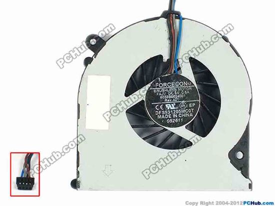 93044 Forcecon DFS531205MC0T Cooling Fan  FAJV, w40x4x4, 5V 0.50A, Bare fan Forcecon DFS531205MC0T Cooling Fan  