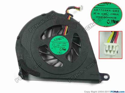 93112 Toshiba Satellite L755 Series Cooling Fan  AB7705HX-GB3, CWBLA, w15xx3, 5V 0.50A, Bare fan Toshiba Satellite L755 Series Cooling Fan  