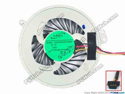 93127 ADDA AD05305HX07G300 Cooling Fan  TEA, w35x3x3, 5 0.50A, Bare fan ADDA AD05305HX07G300 Cooling Fan  