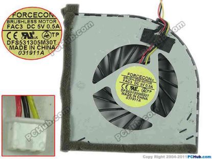 93129 Forcecon DFS531305M30T Cooling Fan  FAC3, w25x3x3, 5V 0.5A, Bare fan Forcecon DFS531305M30T Cooling Fan  