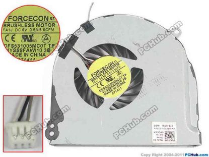 93135 Forcecon DFS531005MC0T Cooling Fan  FA1J, w5x3x3, 5V 0.5A, Bare fan Forcecon DFS531005MC0T Cooling Fan  